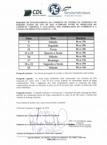 Horário Junino 2018