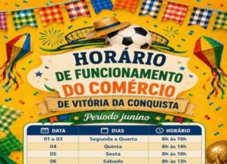 Horário especial do comércio no período junino em 2026