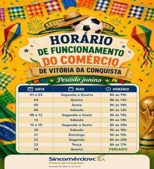 Horário Junino 2026